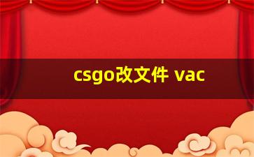 csgo改文件 vac